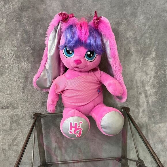 Build A Bear BAB Honey Girl Plush HG Risa Pink Bunny Rabbit w top, bows & sound. - Picture 2 of 13